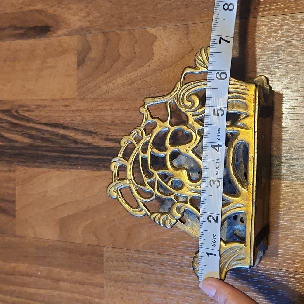 Vintage Brass Art Nouveau Style Napkin Holder - Picture 10 of 13